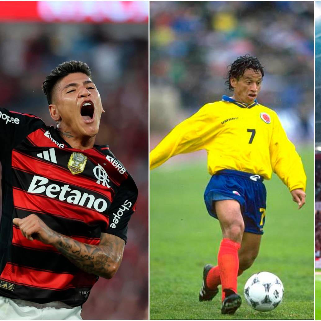Jorge Carrascal, Anthony de Ávila y Rafael Santos Borré son los tres únicos colombianos que han marcado en semifinales de Copa Libertadores. Fotos: GETTY @fcpbiblio 