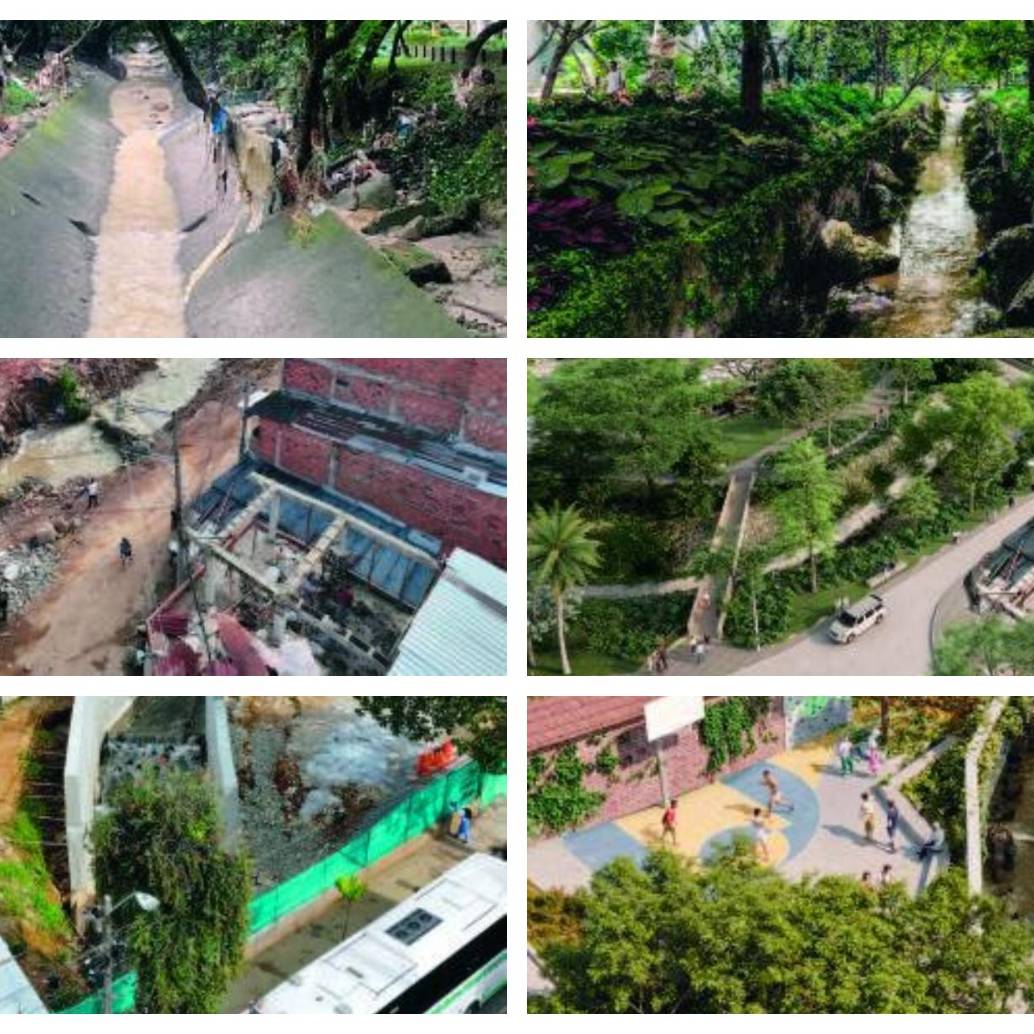 Algunas de las zonas antes de la intervención y como se planea que queden después de las mismas. FOTO: Cortesía