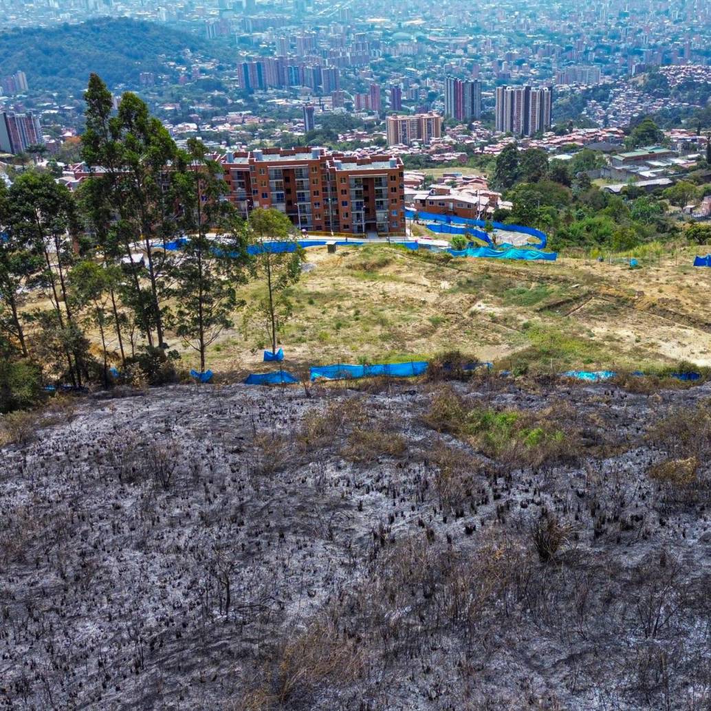 Las autoridades avanzan en el proceso de investigación y judicialización de quienes vienen provocando incendios forestales para temas de loteos y construcciones ilegales en estos sectores. Foto: Manuel Saldarriaga Quintero.