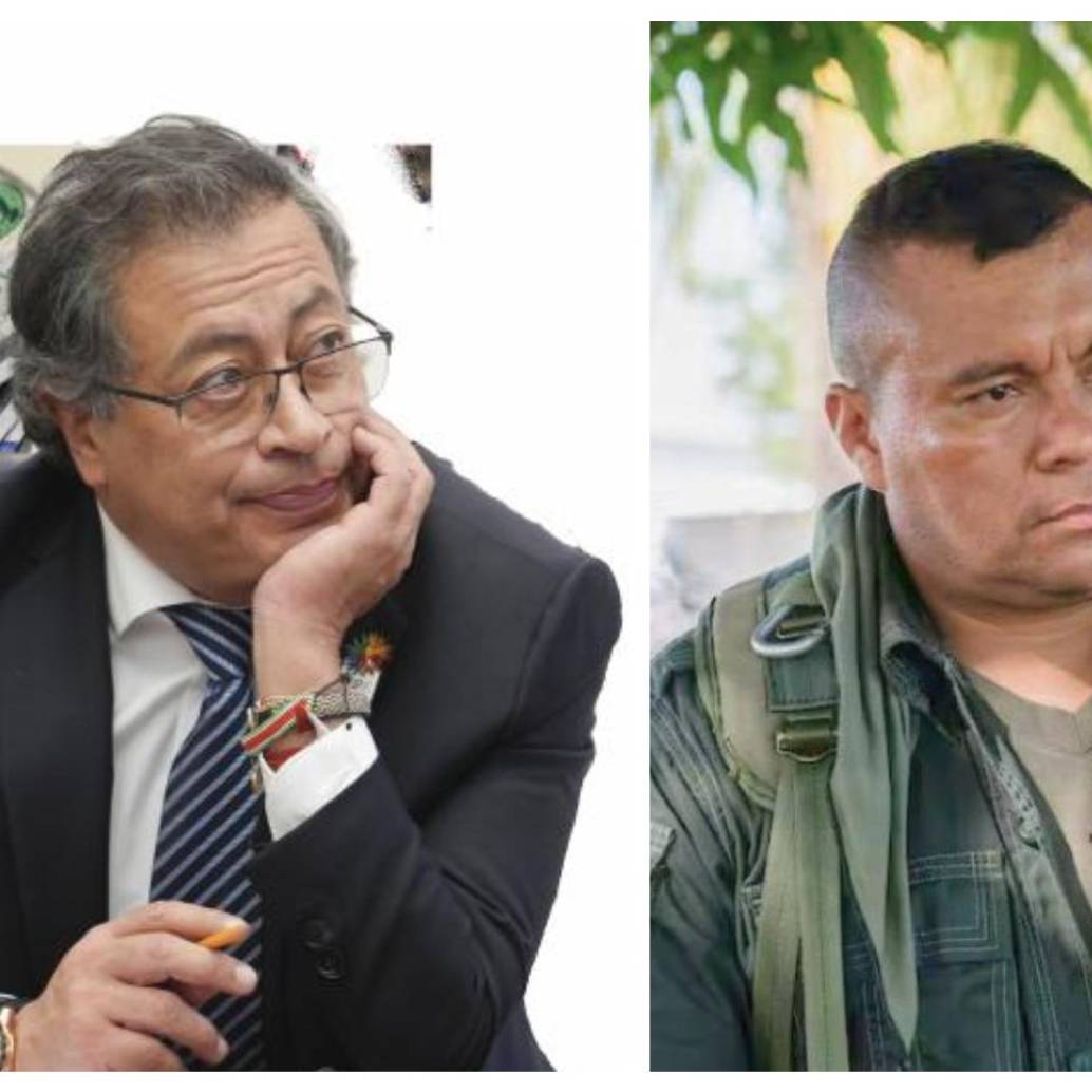 A la izquierda, el presidente Gustavo Petro. A la derecha, alias Calarcá, jefe de las Disidencias. FOTO GETTY e imagen tomada de redes.