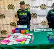 Estos fueron los elementos hallados dentro de la vivienda en el barrio Los Colores, de Medellín. FOTO CORTESÍA POLICÍA METROPOLITANA