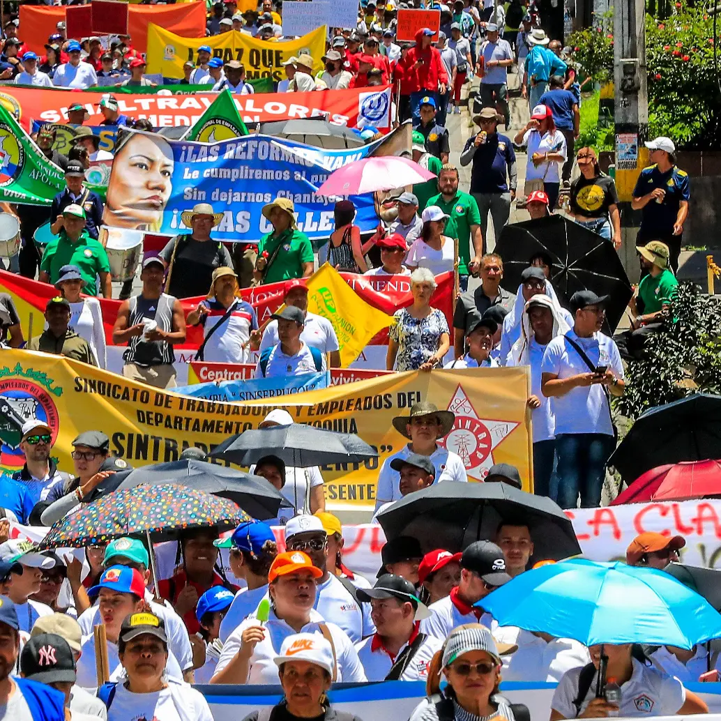 Dos marchas se llevarán a cabo en Medellín este 1 de mayo. FOTO: EL COLOMBIANO