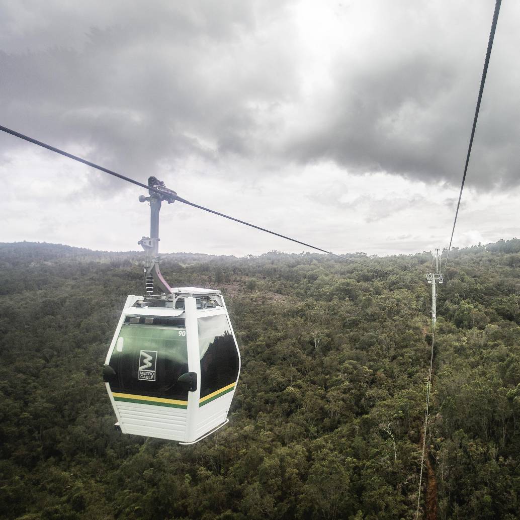 Imagen de referencia del Metrocable hacia el Parque Arví. FOTO: EL COLOMBIANO