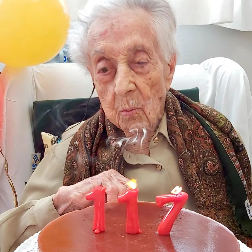 Esta es Maria Branyas Morera en su último cumpleaños. FOTO: Cortesía