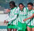 Las jugadoras del cuadro verdolagan celebran la clasificación a la semifinal de la Liga, a falta de un duelo para el cierre de los octavos de final. FOTO CORTESÍA ATLÉTICO NACIONAL