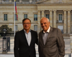 Samper ha sido el expresidente con más protagonismo en el gobierno Petro. El presidente lo recibió en el Palacio de Nariño el pasado 16 de mayo. FOTO Twitter Petro
