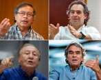 Gustavo Petro, Federico Gutiérrez, Rodolfo Hernández y Sergio Fajardo son los cuatro candidatos que han sobresalido en las más recientes encuestas de intención de voto. FOTO ARCHIVO