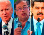 De izquierda a derecha, los presidentes de Estados Unidos, Joe Biden; Colombia, Gustavo Petro y Venezuela, Nicolás Maduro. FOTO: COLPRENSA Y AFP