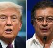 A la izquierda, el presidente de Estados Unidos, Donald Trump; a la derecha, el presidente Gustavo Petro. FOTO: AFP