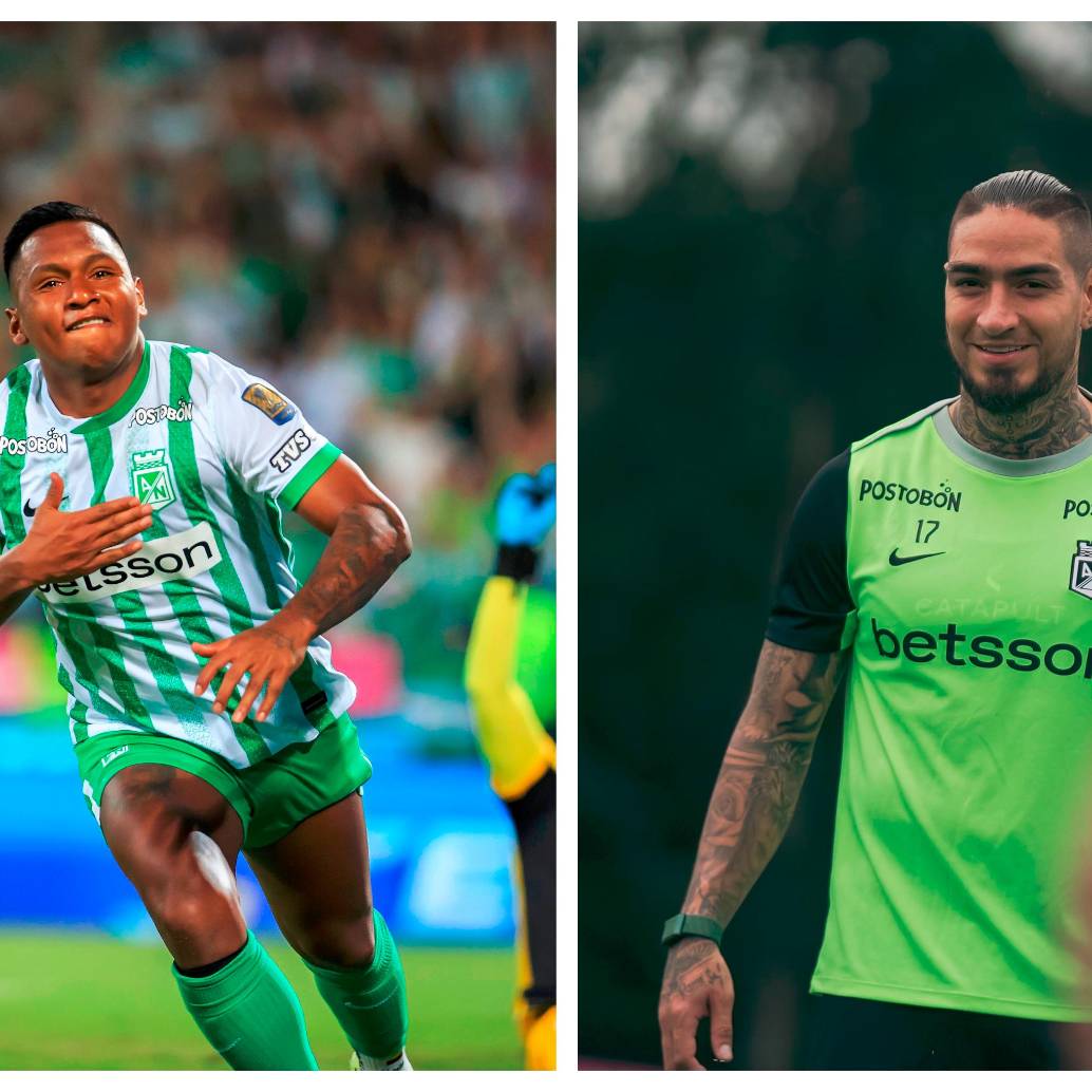 Alfredo Morelos y Chicho Arango podrían conformar una dupla letal para Nacional. FOTOS CAMILO SUÁREZ Y NACIONAL