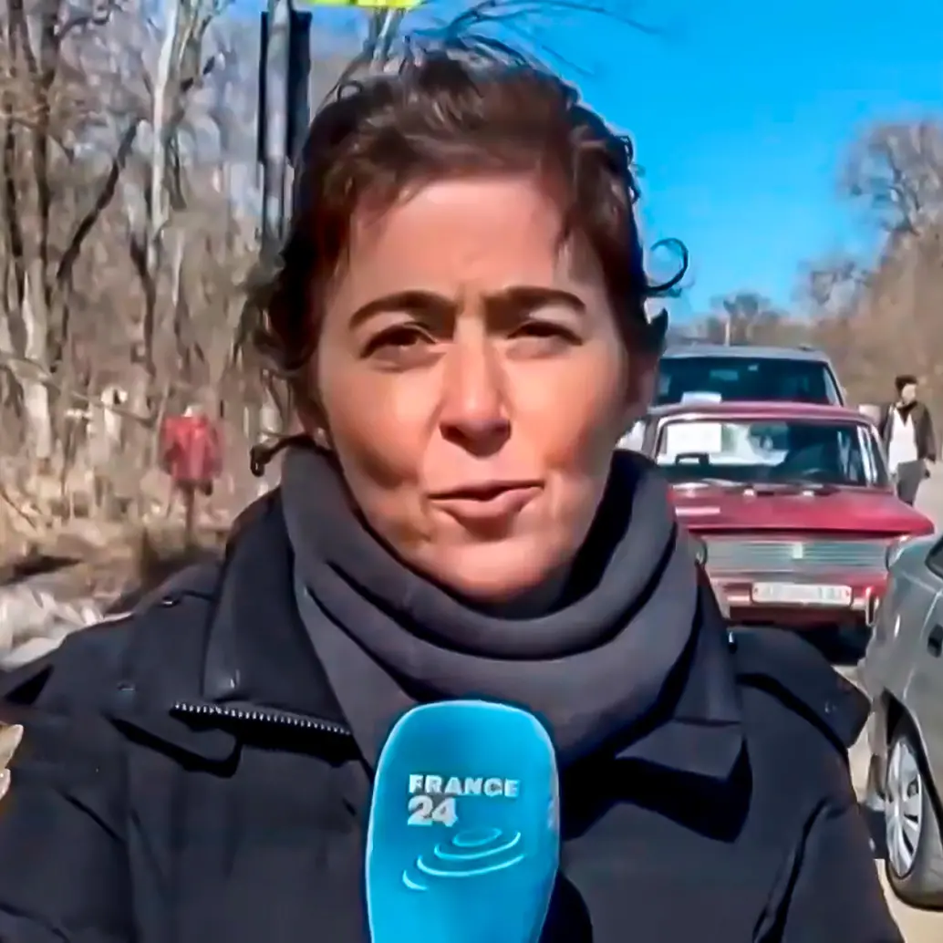 La periodista Catalina Gómez Ángel nació en Pereira, pero hace más de 15 años vive en el Medio Oriente. Es la corresponsal de guerra más famosa de Colombia en la actualidad. <b><span class="mln_uppercase_mln"> </span></b>FOTO<b><span class="mln_uppercase_mln"> Captura de video</span></b>