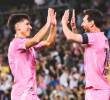 Lionel Messi festejando su golazo con el Inter Miami. FOTO @InterMiamiCF