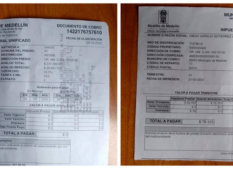 En 2022 el predio de Diego Gutiérrez en Santa Antonio de Prado estaba avaluado en $237 millones, pero con el ajuste ese mismo lote ahora en 2023 está avaluado en $921 millones. FOTOS Cortesía