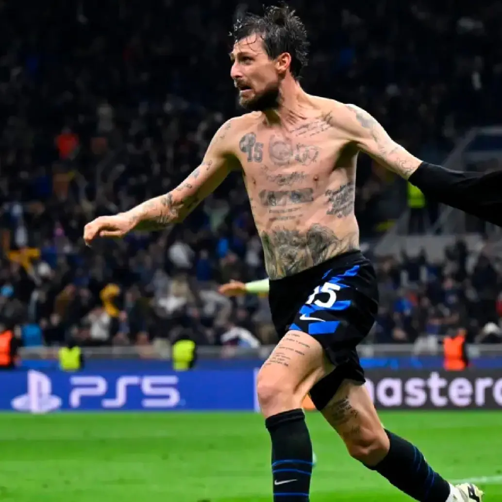 Francesco Acerbi, tras su anotación con el Inter al minuto 93 el pasado martes, cuando el Barcelona estaba a punto de sellar su clasificación a la final de la Champions. FOTO GETTY