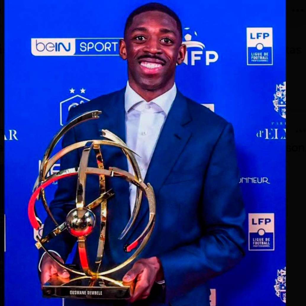 El delantero Ousmane Dembelé fue elegido como el mejor jugador de la temporada en la Ligue 1. FOTO TOMADA X@Ligue1_ENG