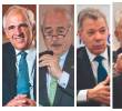Ernesto Samper (1994), Andrés Pastrana (1998), Juan Manuel Santos (2010 y 2014), Iván Duque (2018) y Gustavo Petro (2022) ganaron las seis vueltas presidenciales de Colombia. FOTO EL COLOMBIANO