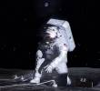 Concepto artístico de un astronauta de Artemis desplegando un instrumento en la superficie lunar. Foto: Europa Press.
