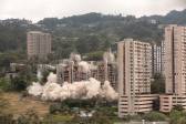 “Es un vacío ver que ya no está ahí pero es una alegría enorme de ver que un edificio enfermo ya no hace parte de la ciudad de Medellín”, señaló uno de los propietario del Continental Towers. FOTO CARLOS VELÁSQUEZ. 