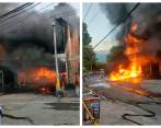 Este fue el incendio que se registró en Santa Fe de Antioquia en un concesionario de motos. FOTOS: CORTESÍA