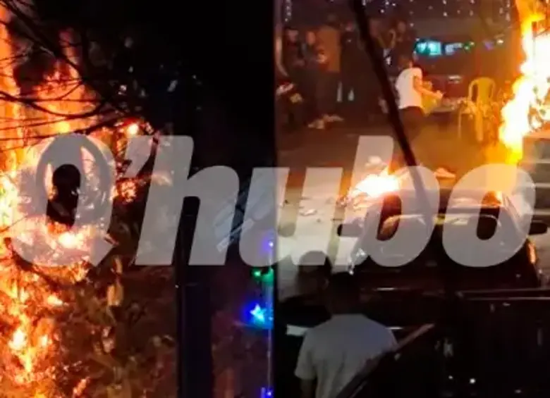 EN IMÁGENES: Muñeco de año viejo incendió red de gas en La Francia, Medellín