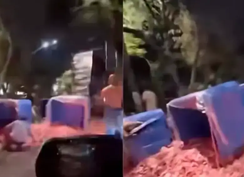 EN VIDEO: En Castilla hubo tremendo trancón por una carne regada