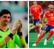 Thibaut Courtois, líder de Bélgica, y Lamine Yamal, el hombre del ataque en España. FOTOS AFP Y GETTY