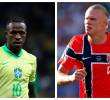Vinícius y Haaland, uno de los dos seguirá este domingo en el Mundial. FOTOS AFP