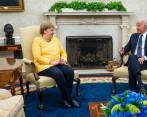 Angela Merkel se reunió con Joe Biden, el cuarto presidente de Estados Unidos con el que se ha encontrado en ejercicio, después de George W. Bush, Donald Trump y Barack Obama. FOTO AFP
