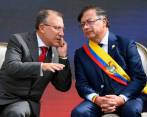 El presidente Gustavo Petro junto al senador Roy Barreras durante su posesión –en Bogotá– el pasado 7 de agosto. FOTO Cortesía