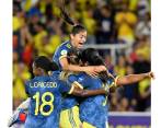 El festejo colombiano en el triunfo sobre Ecuador. FOTO GETTY