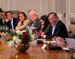 El presidente Gustavo Petro y su gabinete en una reunión de ministros. FOTO: COLPRENSA