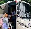 Este es uno de los tres buses eléctricos hechos en Medellín que fueron incorporados a la flota de vehículos del ITM. FOTO: Cortesía Alcaldía de Medellín