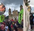El expresidente Gustavo Petro llegó a la Plaza de Bolívar en la tarde de este miércoles. Foto: EL COLOMBIANO/ Gustavo Petro