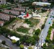 Imagen aérea de las obras de la Estación San Germán del Metro de la 80, frente al Éxito de la 80. Foto: Manuel Saldarriaga.