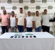 Los miembros de la banda durante su detención por la Policía. FOTO: Cortesía