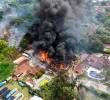 El incendio afectó tres inmuebles de la vereda San Diego, en Girardota. FOTO: CORTESÍA ALCALDÍA
