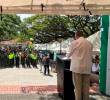 El acto de presentación de estos uniformados se realizó en el parque de Ciudad Bolívar, donde se anunció cómo iba a funcionar esta estrategia de seguridad en esta subregión. FOTO: CORTESÍA POLICÍA ANTIOQUIA