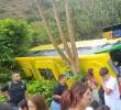Así quedó el bus que transportaba 40 pasajeros hacia Medellín desde el municipio de Sabanalarga, Occidente antioqueño. FOTO: Cortesía