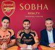 Bruno Guimaraes con Mikel Arteta y Andrea Berta. FOTO: <b>X Arsenal</b>