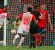 La imagen del balón de Hugo Rodallega entrando en la red durante la final de la Liga frente al DIM. FOTO DIMAYOR
