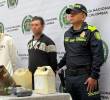 Los dos hombres capturados fueron dejados a disposición de la Fiscalía General de la Nación. FOTO: Cortesía Secretaría de Seguridad de Medellín