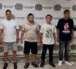 Los cuatro capturados fueron tres dragoneantes y un auxiliar de la guardia. FOTO: ALCALDÍA DE MEDELLIN