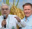 Presidente de la junta directiva de Fedearroz, César Augusto Saavedra; y el ministro de Agricultura, Indalecio Dangond. Foto: Cortesía y montaje