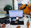 Usaban lectores biométricos y bases de datos para suplantar a los beneficiarios antes de que fueran a cobrar. Foto: cortesía Fiscalía.