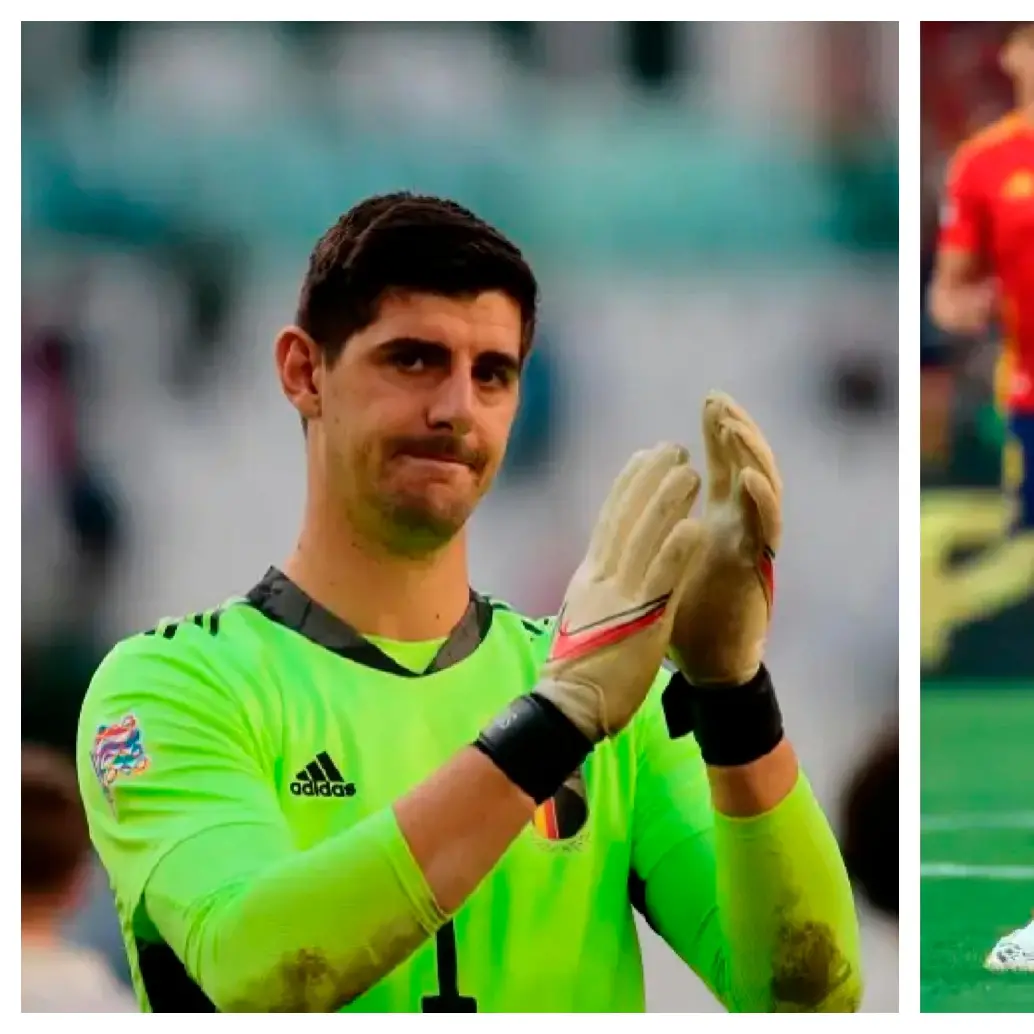 Thibaut Courtois, líder de Bélgica, y Lamine Yamal, el hombre del ataque en España. FOTOS AFP Y GETTY