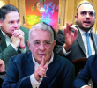 De izquierda a derecha, Daniel Briceño, Honorio Henríquez y Álvaro Uribe (Centro Democrático), Alfredo Deluque (La U) y Nicolás Barguil (conservador). FOTOmontaje elcolombiano