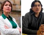 Catherine Juvinao (izquierda) y Gustavo Bolívar (derecha), los congresistas que se atacaron en Twitter por la reforma al Código Electoral y su mensaje de urgencia al Congreso. FOTO cortesía