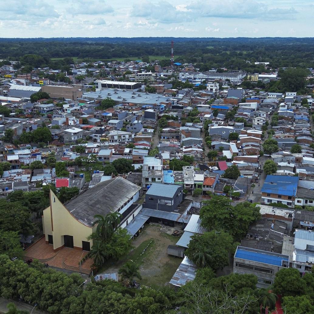 Toma aérea del municipio de Caucasia, en el Bajo Cauca. Foto: Manuel Saldarriaga Quintero