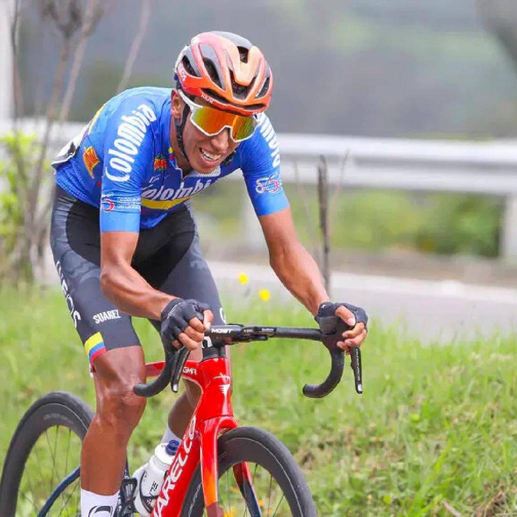 Egan representó por primera vez a Colombia, en élite, en 2024, cuando hizo parte del Tour Colombia, en el que fue quinto. FOTO CORTESÍA-FEDECICLISMO