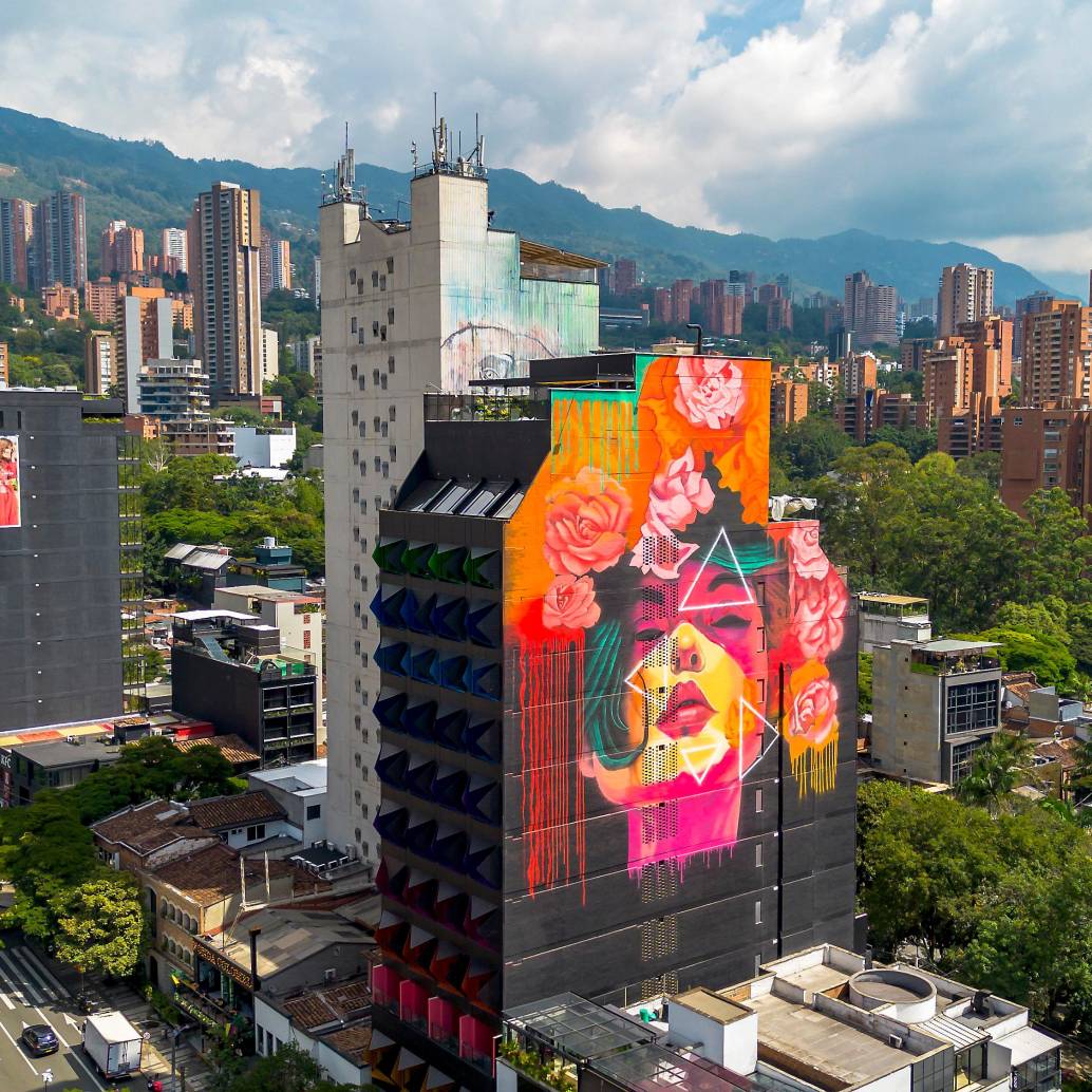 Así luce uno de los murales de Daniel Quiceno, más conocido como @perrograff